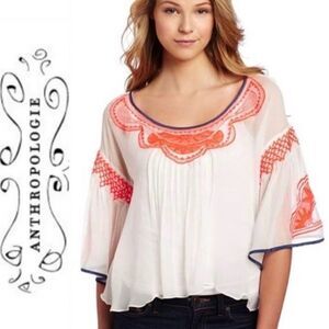 PLENTY BY TRACY REESE HOUSTONIAN PEASANT SILK BLOUSE SIZE M